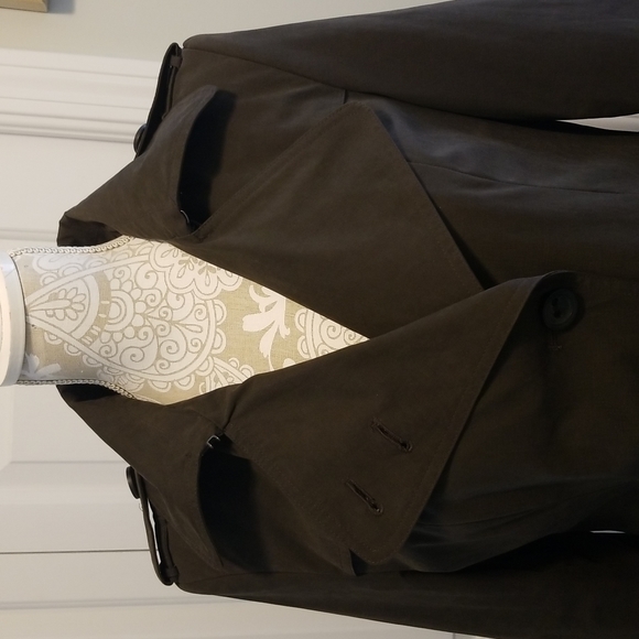 Calvin Klein Brawn midi rain coat- sz small - Picture 5 of 7